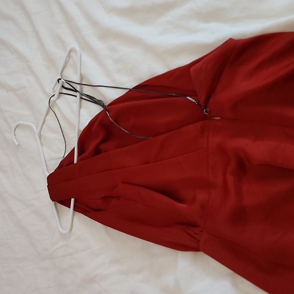 REISS Adalee Chain Back One Shoulder Satin Backless Top - Picture 6 of 8